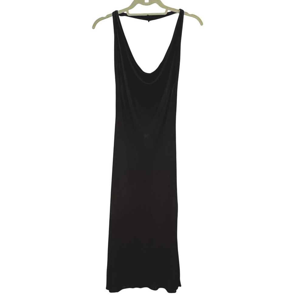 Versace Versus Black Cowl‎ Neck Midi Dress Made in Italy Viscose Womens Size M